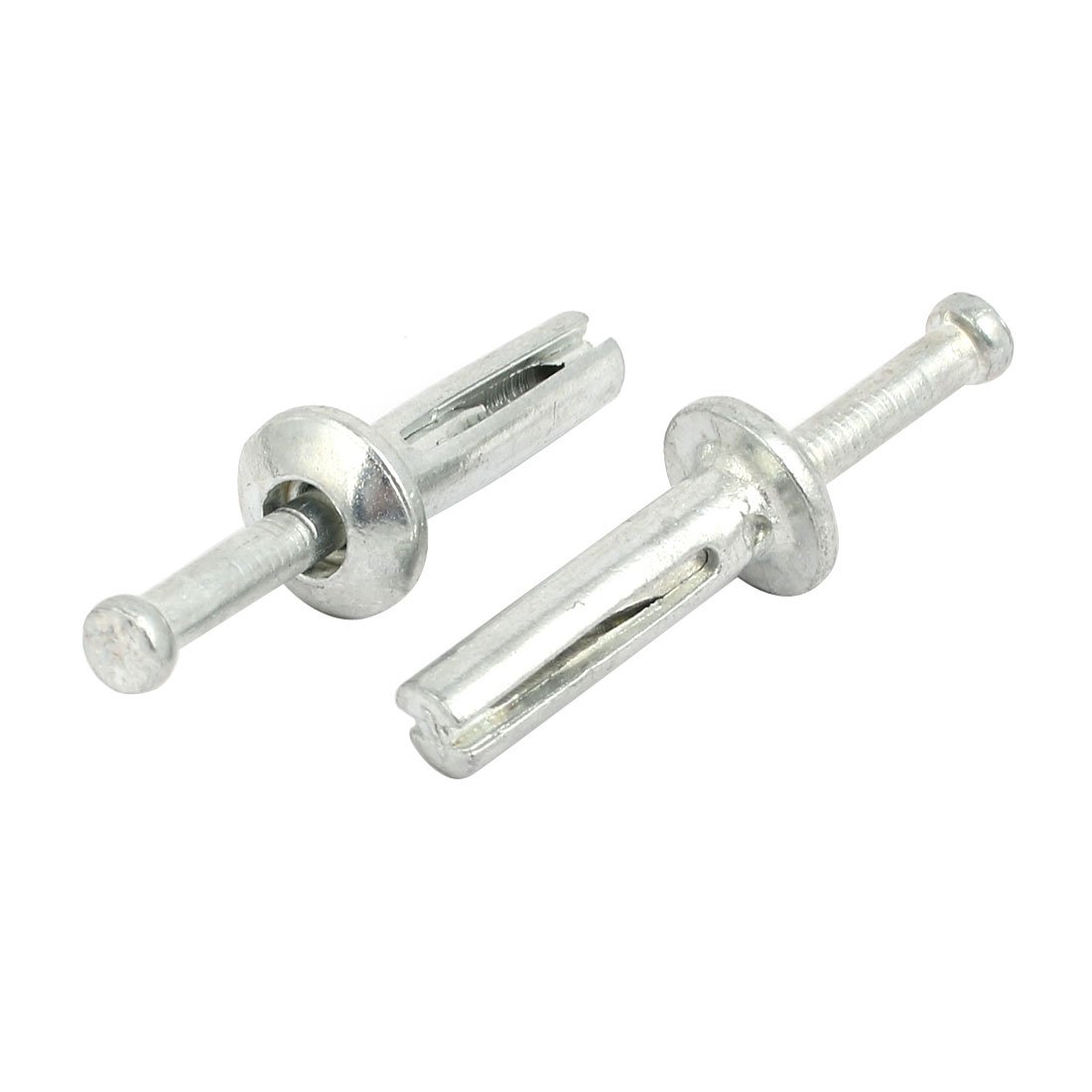 Aexit 1/4-inch Punch Fastener Dia 1-inch Depth Zinc Alloy Drive Anchor Silver Tone 10pcs Model:29as216qo308