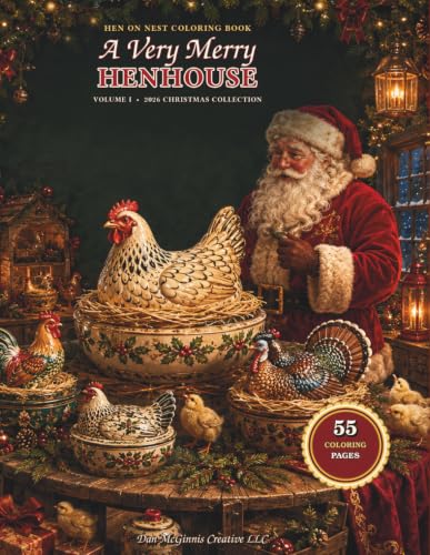 2026 Christmas Collection Vol I - A Very Merry Henhouse: Hen on Nest Adult Coloring Book, Relaxing Activity (Hen on Nest Collection) image 2