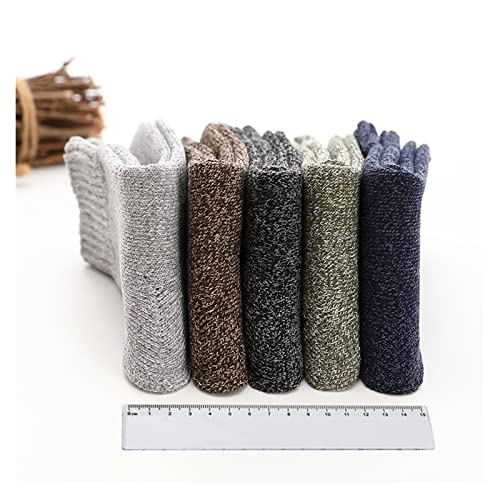 VSOLS 5 Pairs Thickened Wool Socks Men's Warm Winter Socks Cotton Socks Men's Warm Size 38-45 (Color : 5 Pair Blue, Size : EUR 38-45)4