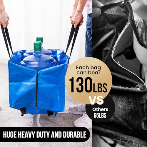 Image of TAILI Heavy Duty Moving Bags, Clothing Storage Bags with Sturdy Zipper and Strong Handles, Blue Clothes Storage Bins, Extra Large Tote for Moving Supplies, Better than Boxes (6-Pack)