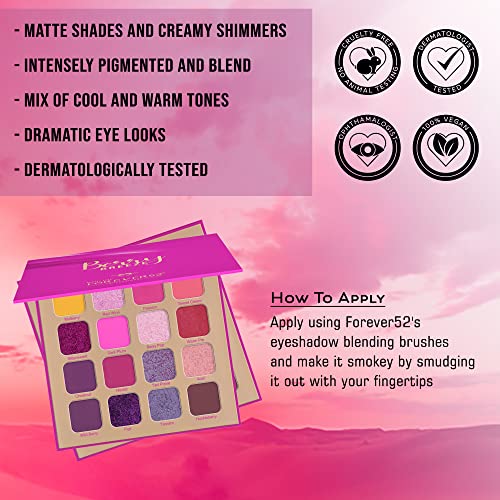 Image of Daily Life Forever52 16 Color Eyeshadow Palette Long Lasting And Easy-To-Blend Multicolor Eye Makeup Palette With Flawless Matte Finish Look - Berry Breeze - 003