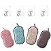 VEGCOO 4 Pièces Éponges Réutilisables Lavables, Éponges Microfibre Écologiques Vaisselles, Éponge en Double Face avec 4 Pièces Crochet Adhésif pour Plaques/Poêles/Fenêtre/Verre etc
