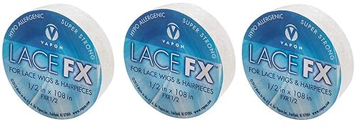 VAP-TS 1/2 50 Lace FX Cinta de doble cara para peluca y tupé, 1/2" x 3 yardas, paquete de 3