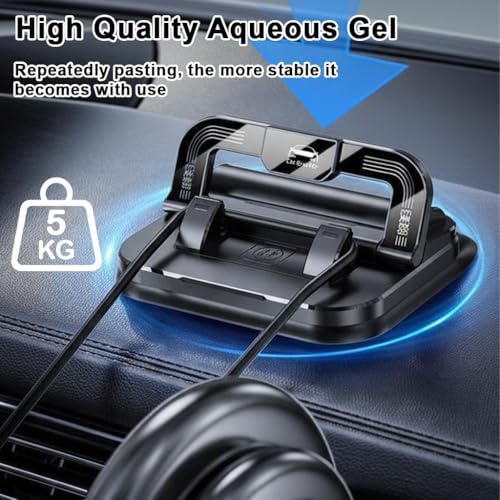 Image of STHIRA 2 in 1 Car Phone Holder 360 Degree Rotation, Car Navigation Dashboard Mount Adjustable, Anti-Slip Desk Phone Stand Compatible with iPhone, Samsung, Android Smartphones, GPS Devices and More