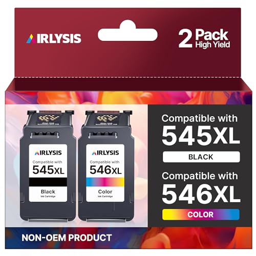 AIRLYSIS PG-545XL CL-546XL Cartouche d'encre Remplacement pour Cartouche Canon 545-546 pour Pixma TS3350 TR4550 TS3450 TS3150 MG2555S TS3151 TS3355 TS3351 TS3452 MG2950...