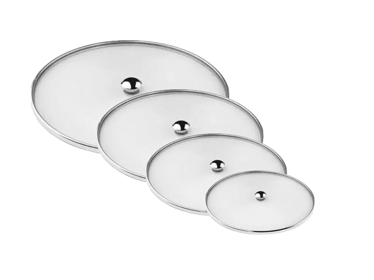 Stainless Steel Food Net Cover for Kitchen Milk Jali Plates Multipurpose Mess Lids for Utensils (Silver, Set of 4)