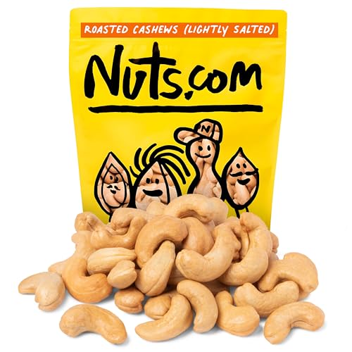 Image of Nuts com - Roasted Cashews (Lightly Salted) - Creamy & Savory Flavor, Healthy Snack for Adults & Kids, Good Source of Protein, Fiber, Calcium, Iron & Healthy Fats - Vegan & Gluten-Free - 2 Lb Bag