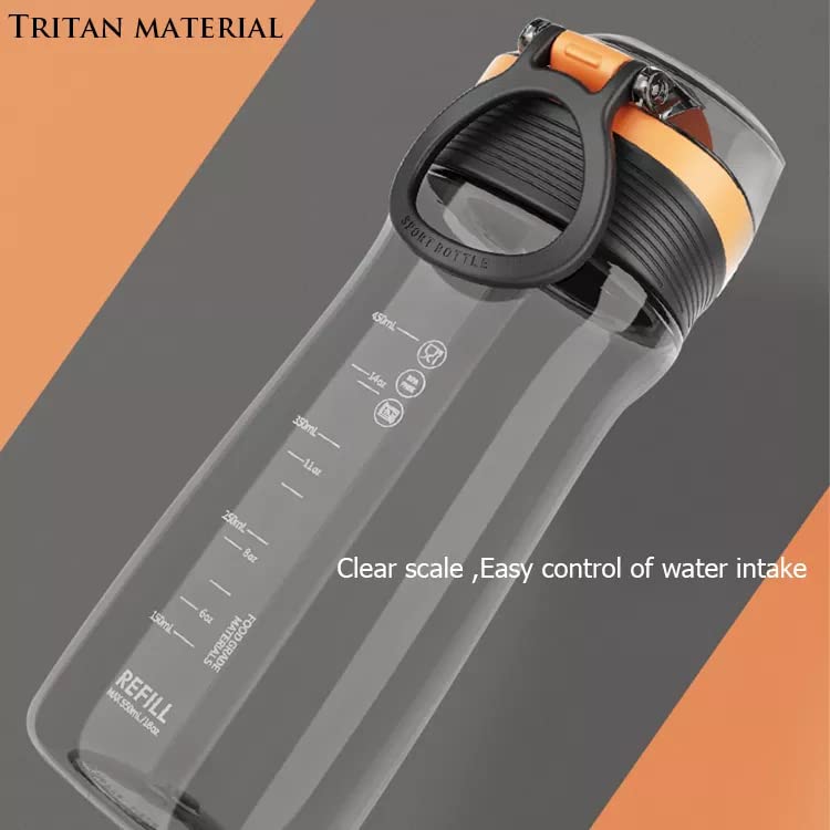 Image of ABSTRACT Sports Sipper Water Bottle 700 ML Tritan with Locking Flip Top Lid Leakproof, BPA Free For Kids & Adults, Use In School, Gym and Outdoor (Black)