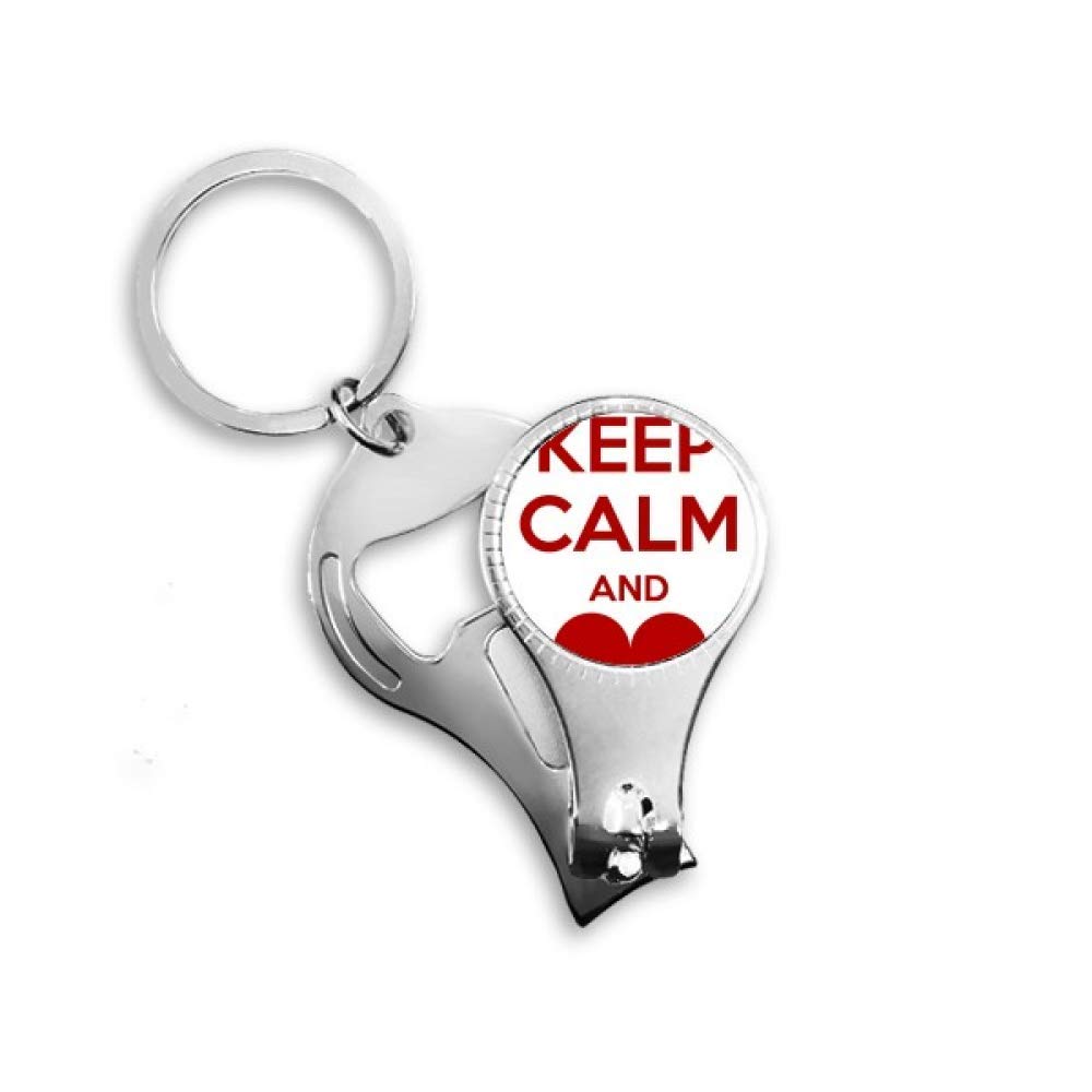 Porte-clés décapsuleur Keep Calm and Love rouge idée cadeau utile