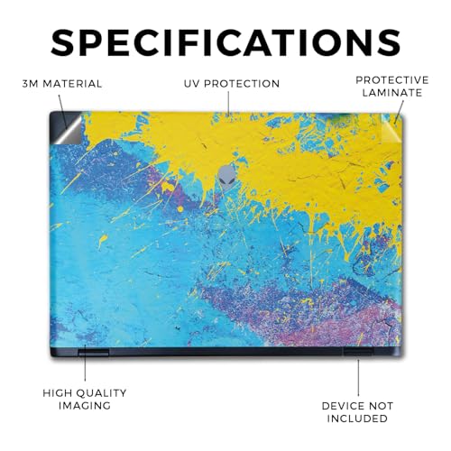 Image of Laptop Skin Compatible with Alienware M16 R2 (2024) - Splatter Wall - Premium 3M Vinyl Protective Wrap Decal Cover - Easy to Apply | Crafted in The USA by MightySkins