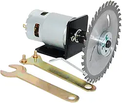 CHANCS Kit de serra de mesa 775 Motor DC 12 V/24 V Serra circular de torque de alta potência com mandril de serra e lâmina de serra