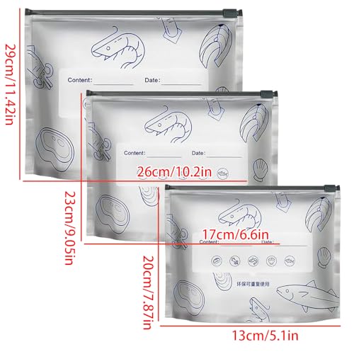 Bolsas de almacenamiento reutilizables para cocina con cierre hermético pack de 30 unidades 7