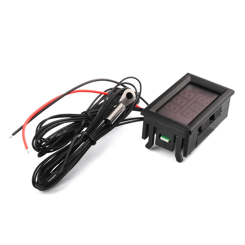 Sensore di Temperatura con Doppio Display DC4-28V 5V 12V 24V LED -50~210℃/-58~410℉ Termometro Digitale con 2 sonde NTC for Acquario (Color : Degree Fahrenheit)