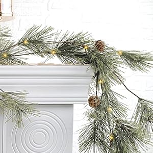 6.4ft Smokey Christmas Garland with Lights, Prelit Natual Rustic Cedar Pine Garland with Pine Cones for Home New Year, Mantle, Fireplace, Indoor Outdoor Decoration Simple Garland 64ft Smokey Christmas Garland with Lights Prelit Natual Rustic Cedar Pine Garland with Pine Cones for Home New Year Mantle Fireplace Indoor Outdoor Decoration Simple Garland