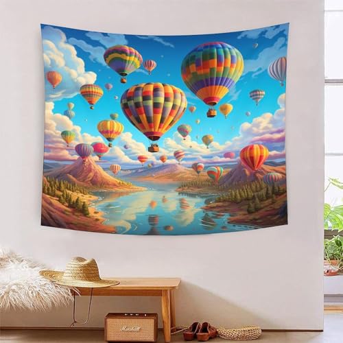 Décoration murale tissu 3D motif ballon à air chaud haut de gamme pour grand salon