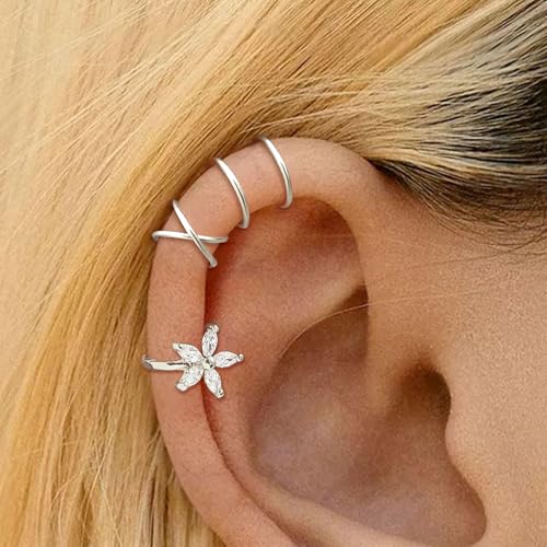 Image of Ear Cuffs Non Piercing 14K Gold Plated Ear Cuff Earrings for Women Trendy Clip on Cartilage Earring Stacks Non Pierced Adjustable Fake Earrings Set Jewelry Christmas Gift 2026 Stocking Stuffers