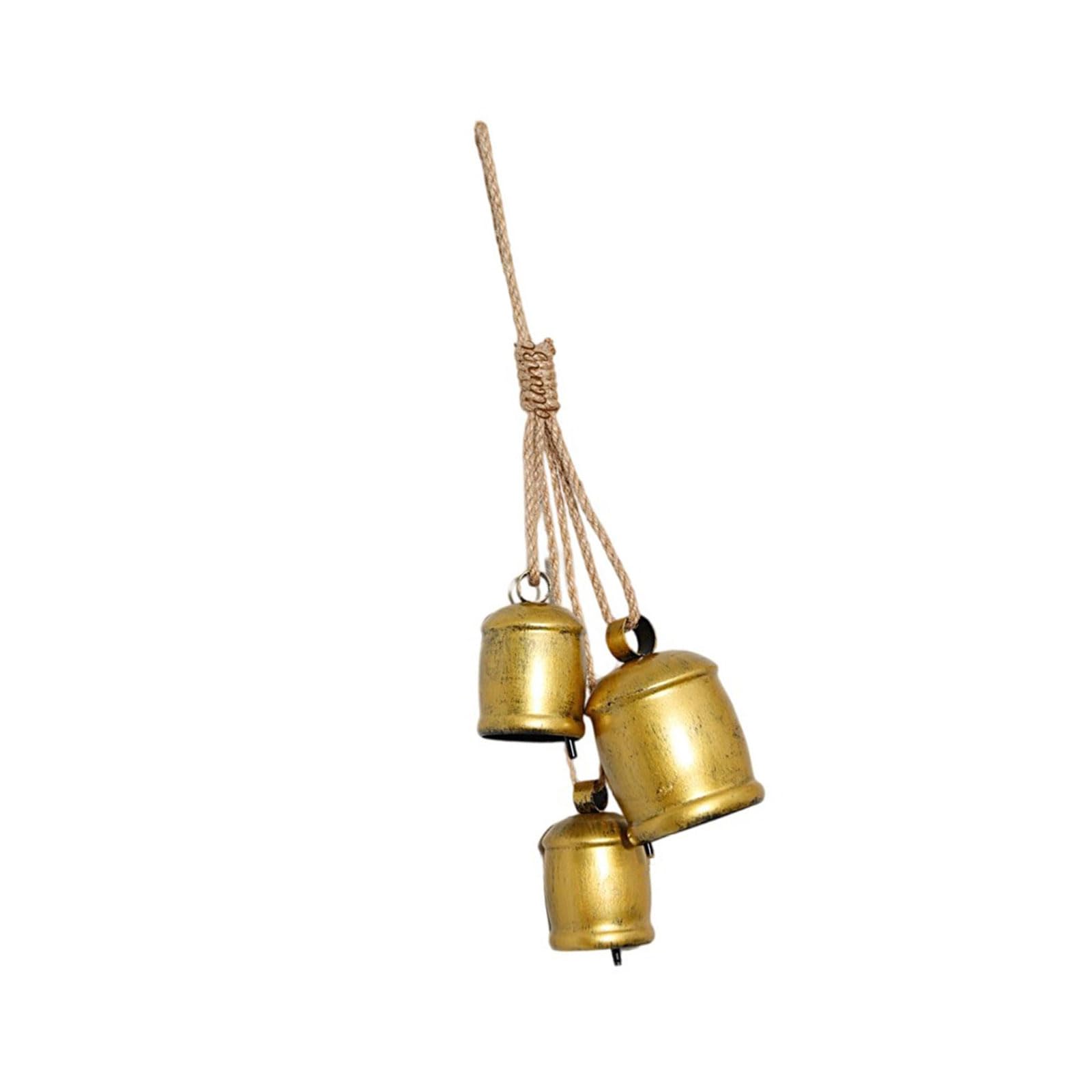 Yanwuwa C Vintage-Inspired Troubled Metal Bells With Ord For Yclical Holiday Home Accent Old Encouraged Hristmas Toll