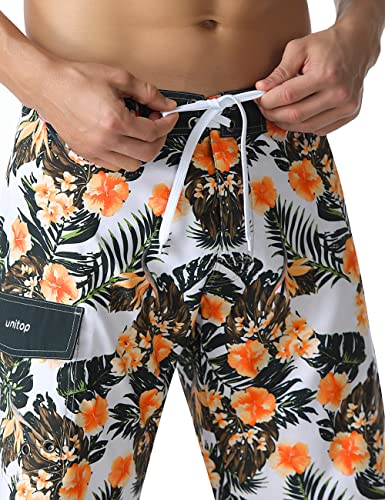 Image of unitop Men's Bathing Board Trunks Beach Shorts Holiday Hawaiian Colorful Striped