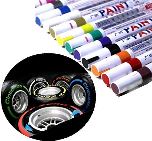 Set Di 4 Pennarelli Bianchi Per Pneumatici - 2 Da 1 Mm E 2 Da 3 Mm, Impermeabili E Resistenti Allo Sbiadimento, Per Auto, Moto, Bici