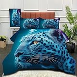 couette imprimée 2 personnes conforama Design réversible & charme intemporel：Offrez-vous deux looks en un avec notre couette réversible. Une face présente un élégant motifanimaux sauvagesorné de détailsLéopard bleu, tandis que l’autre face, unie dans des tons harmonieux, apporte une touche de douceur et de sobriété. Ce design réversible vous permet de changer l’ambiance de votre chambre en un clin d’œil, selon vos envies et les saisons.