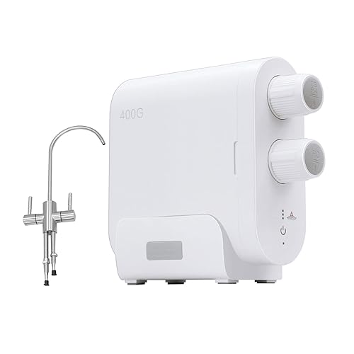 Ovovo Sistema de filtración de agua de ósmosis inversa portátil de 400GPD de alto flujo debajo del fregadero purificador de agua para el hogar tasa