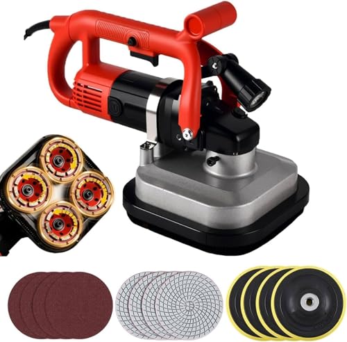 Amoladora angular de hormigón de 3600W con 4 cabezales intercambiables y luz LED integrada 2