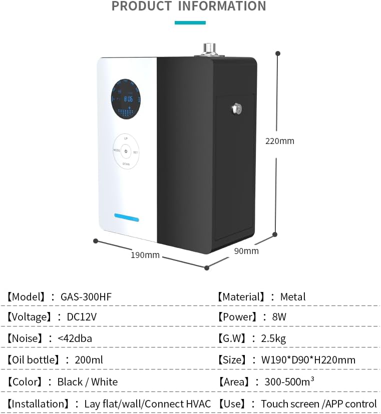 Aroma Diffuser with WiFi,Essential Oil Diffuser,5380 Square feet Coverage Scent Diffuser, Aromatherapy Diffuser for Home,Bedroom,Office,spa,car 4S Shop,Shopping mall,KTV,Large Room,Hotel & ciname etc