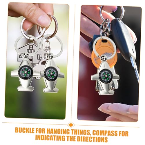 Brújulas compactas portátiles Zerodeko 4 piezas con llavero miniatura 3