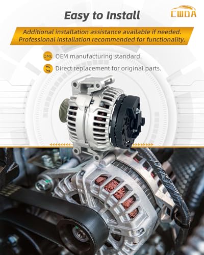 Image of 06H903016L Alternator 140A Compatible with 2009-2012 Audi | A4 A4 Quattro 2010-2013 A5 2010-2012 A5 Quattro 2010 S4 2011-2012 Q5 2.0L 3.0L Replace 06H-903-016LX