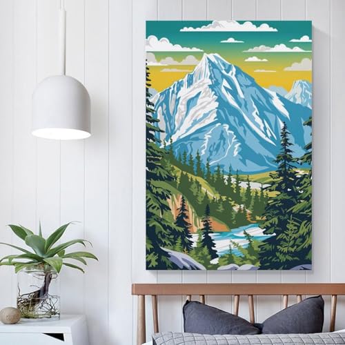 Décoration murale moderne paysage montagne Sibérie affiche vintage 24x36