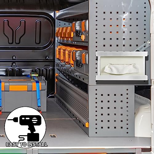 Image of Lounsweer 2 Pcs Magnetic Gloves Dispenser Holders Wall Mount Boxes of Gloves Commercial Quality Towels Wipes Paper Tissue Box Holder Kitchen Fridge Office Workshops Garage Tool Hospital (White)