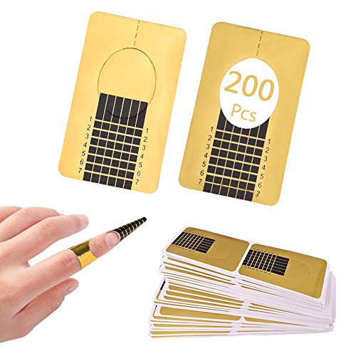 200 Pcs Acrylic Nail Forms Nail Extension Forms Nail Extension Tips Form Guide Stickers Self-adhesive Nail Tips Guide for Women Girls Nail DIY Supplies Nail Salon at Home