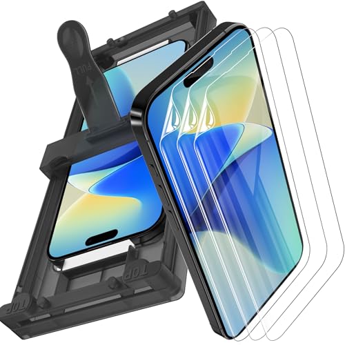 JDHDL 3 Pack for iPhone 16 Screen Protector Film (NOT Glass), Ultra-Thin Flexible Hydrogel Film...