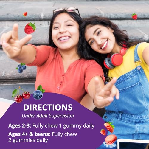 Image of NuBest Tall Gummies for Kids Age 2+ & Teens | Bone Strength, Immunity, Digestive Health with Calcium, Vitamin D3, K2, B Complex, Magnesium, Zinc | 20+ Vitamins Berries Gummies, No Added Sugar