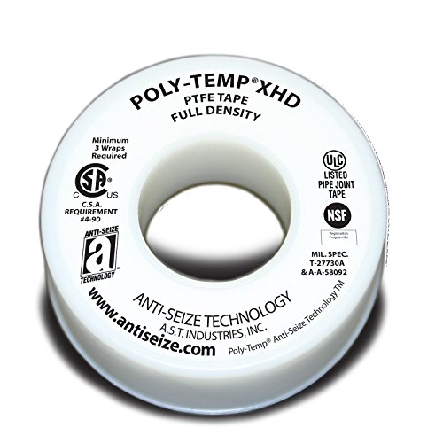 ANTI-SEIZE TECHNOLOGY 46350 Yellow PTFE Poly-Temp Extra Heavy Duty Gas Line Tape, 520" Length, 0.75" Width (Pack of 3)
