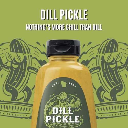 Image of Koops' Dill Pickle Mustard - Dill Mustard Spread, Flavored Condiment and Dip for Dressing, Sandwich, Burger, Pretzel, & More, Made in the USA - 12 oz Bottle (Pack of 4)