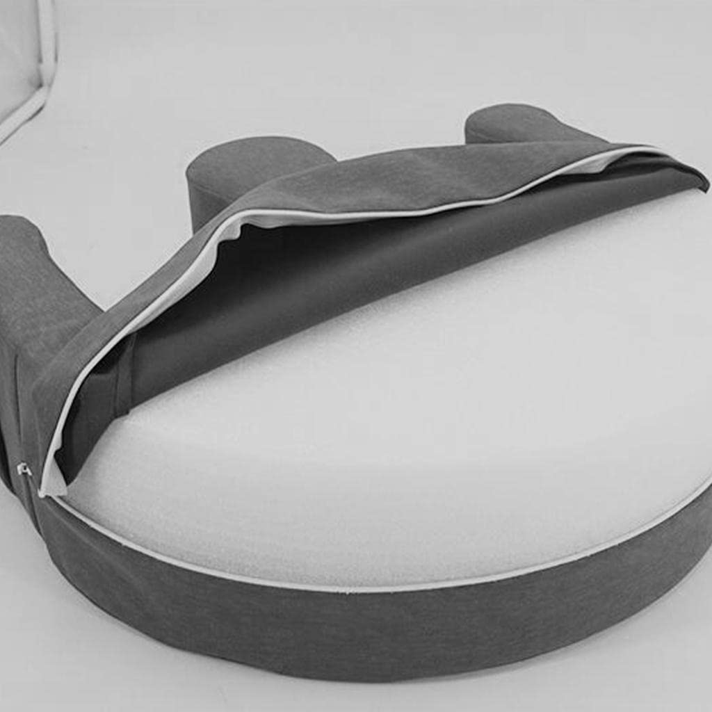 Almohada en U para Pacientes Cojín Asistente para Enfermería de Ancianos Postrados Dispositivo Multifuncional Antiescaras Impermeable Adecuado, Franela Gris