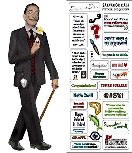 Salvador Dali Quotable Notable - Greeting Card with Sticker Quotes