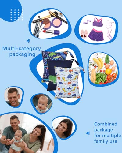 Image of babygoal Wet and Dry Pockets for Baby Nappies, Washable Travel Bags, Beach, Pool, Gym Bag for Swimsuits and Wet Clothes, with Two Zip Pockets, Colour: 40, 30cm x 36cm, Wet and Dry Bag