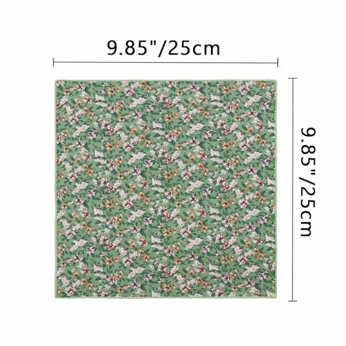 Image of Floral Pocket Squares for Men with Holder Printed Flower Mens Handkerchief Cotton Suit Pocket Hanky for Wedding