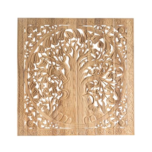 Siam Sawadee Natural Wood Wall Hanging Japandi, Tree of...
