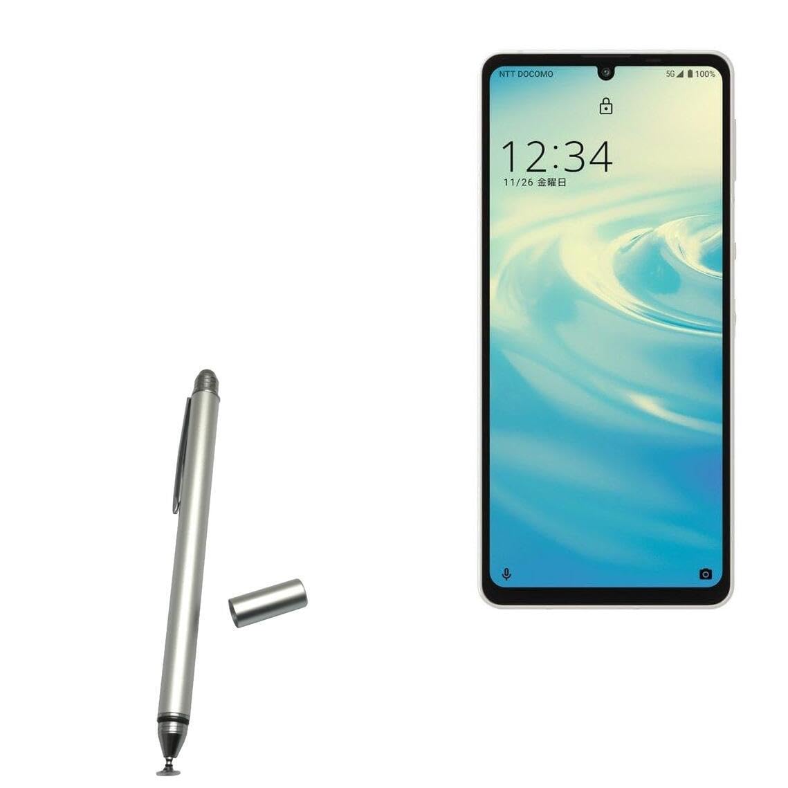 BoxWave Stylus Pen Compatible with Sharp Aquos Sense6s - DualTip Capacitive Stylus, Fiber Tip Disc Tip Capacitive Stylus Pen - Metallic Silver