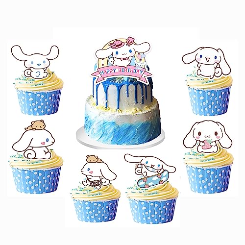25pcs Cinnamoroll Cake Toppers Cupcake Toppers Cake Decorations Cinnamoroll Birthday Party Supplies Decorations (7)