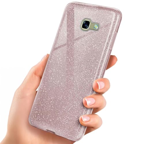 Coque paillettes Samsung A5 2017 idéale en soirée chic rose fine sans fil Qi