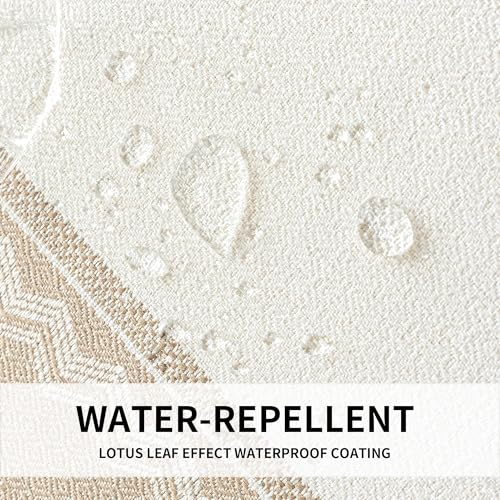 Linen Tablecloths for Rectangle Tables,About 8 FT Table Cloth Advanced Waterproofing Technology for Dinningroom,Farmhouse