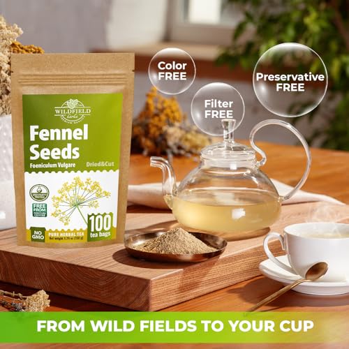 Image of 100 Bags Fennel Tea Fennel Seed Tea Herbal (Foeniculum Vulgare) - 100 Count 1.5g Bags Herb Hinojo