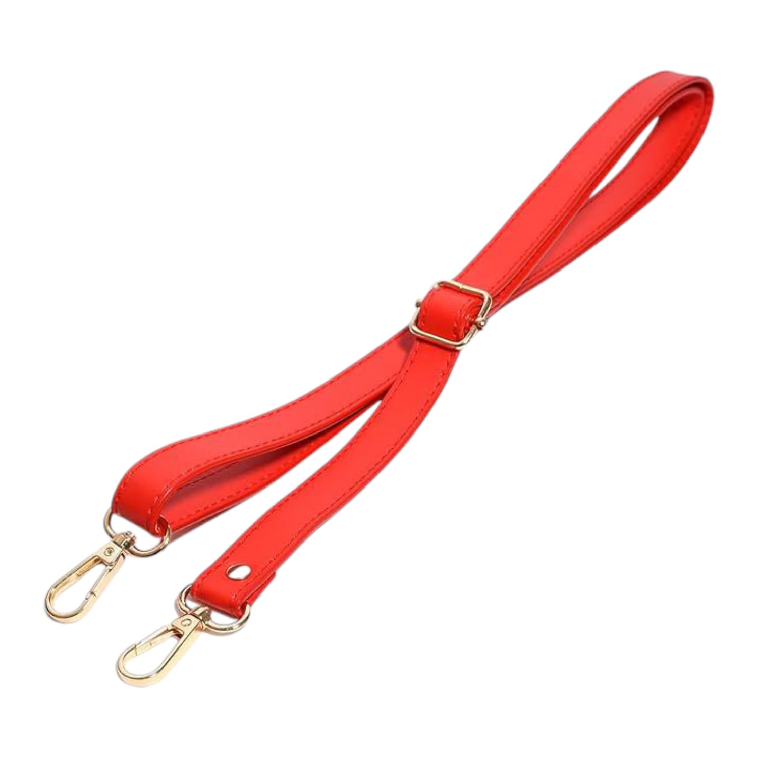 Replacement Shoulder Strap, Adjustable Shoulder Bag Belt, RED Color Exclusive for Hand Bags Side Sling Crossbody Bags Adjustable Length with Golden Buckles.