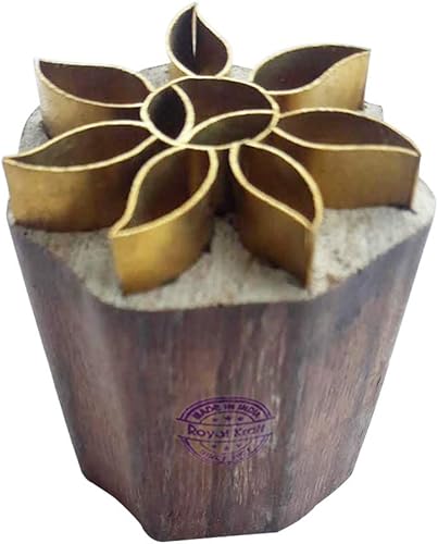 Royal Kraft Sellos de madera de latón floral para la impresión de bloques en arcilla, cerámica, tela Btag007 Royal Kraft Sellos de madera de latón floral para la impresión de bloques en arcilla, cerámica, tela Btag007