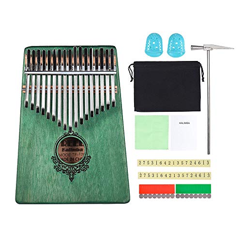 TREELF 17 touches Kalimba en bois pour les amateurs de kalimba et les débutants (vert) Cover