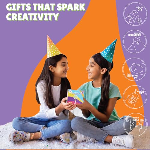 Image of Kalakaram 4-In-1 Mini's Chippy Collection Kit,DIY Painting & Coloring Kit,Art & Craft Kit,Educational Fun Activities Birthday Gift Kit For Girls,Boys,Teens,Kids Ages 5,6,7,8 Year Olds,,Multicolored